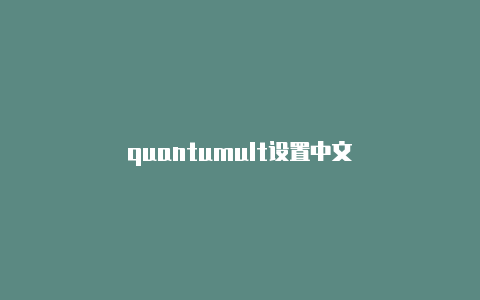 quantumult设置中文